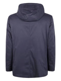 Moorer hooded zip-fastening jacket