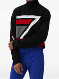 Versace wool intarsia knit turtleneck jumper