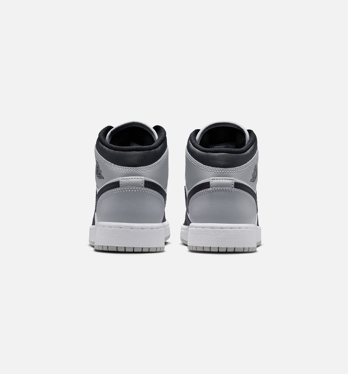 Air Jordan 1 Mid Youth Lifestyle Sneakers - White/Light Smoke Grey/Black
