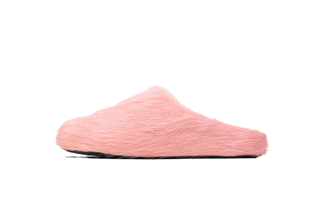 MARNI Long-Hair Calfskin Fussbett Sabot Pink