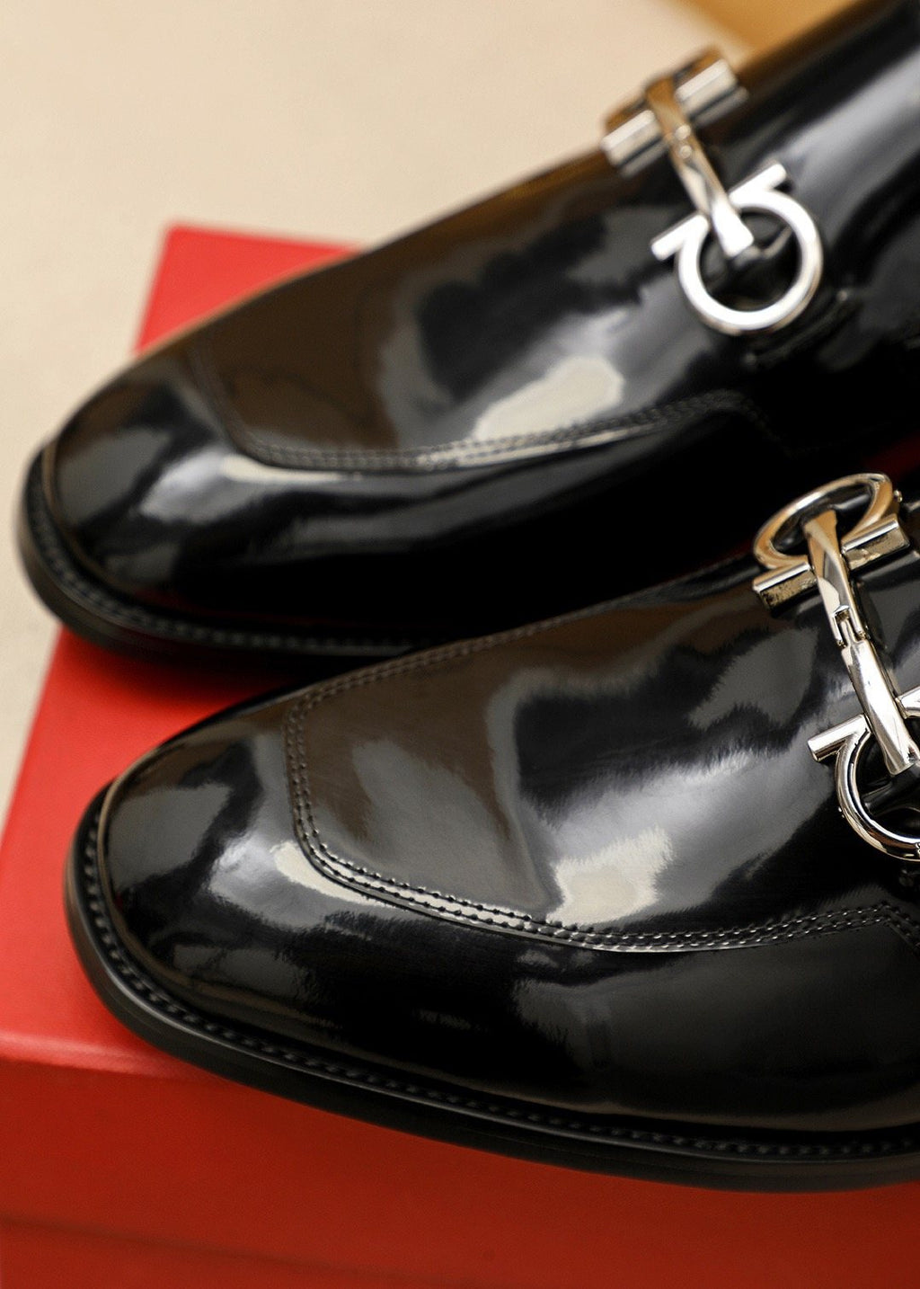 Ferragamo Men's Black Horsebit-Style Loafers